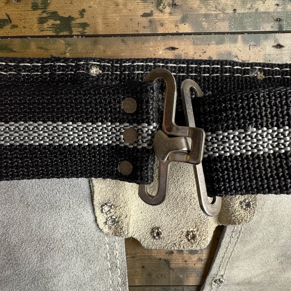 Vintage Sears 937528 Leather Suede Tool Belt Carpenter Utility Apron Gray Tan